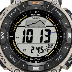 Casio Pro Trek PRG-340T-7DR Men's Solar Outdoor Watch, Triple Sensor (Altimeter, Barometer, Compass), Titanium Band, Tough Solar Power, 100M Water Resistant