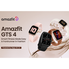 Amazfit GTS 4 Smart Watch – 1.75″ AMOLED, Dual-Band GPS, Alexa Built-In, Bluetooth Calls, SpO2 & Heart Rate, 150+ Sports Modes, 5 ATM, 8-Day Battery, Zepp OS 2.0