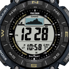 Casio Pro Trek PRG-340SC-2DR Men's Solar Outdoor Watch, Triple Sensor (Altimeter, Barometer, Compass), Bio-Based Resin Strap, Tough Solar, 100M Water Resistant