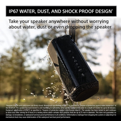 Sony SRS-XE200 Portable Bluetooth Speaker – IP67 Waterproof & Dustproof, 16-Hour Battery, Line-Shape Diffuser, Party Connect, Bluetooth 5.2