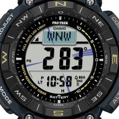 Casio Pro Trek PRG-340SC-2DR Men's Solar Outdoor Watch, Triple Sensor (Altimeter, Barometer, Compass), Bio-Based Resin Strap, Tough Solar, 100M Water Resistant