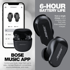 Bose QuietComfort Earbuds II – True Wireless Noise Cancelling Earbuds with CustomTune Sound Calibration, Aware Mode, Bluetooth, Clear Calls, IPX4, USB-C, 6+24H Battery