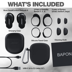 Bose QuietComfort Earbuds II – True Wireless Noise Cancelling Earbuds with CustomTune Sound Calibration, Aware Mode, Bluetooth, Clear Calls, IPX4, USB-C, 6+24H Battery