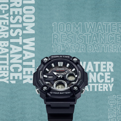CASIO AEQ-120W-1BVDF Standard Watch – Digital Display, Water-Resistant, Durable Resin Band