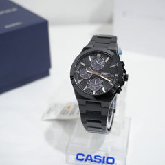 CASIO EDIFICE EFS-S650DC-1ADF Men’s Solar Chronograph – Ceramic Bezel, Sapphire Crystal, Black Ion-Plated Stainless Steel, Date, 100M Water Resistant