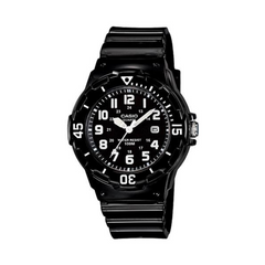 Black Casio watch on a white background