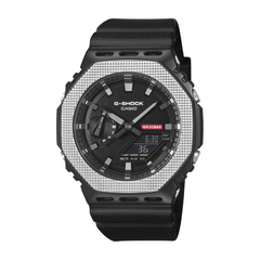 G-Shock Casio watch with black and silver design on a white background