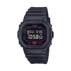 Black Casio G-Shock digital watch on a white background