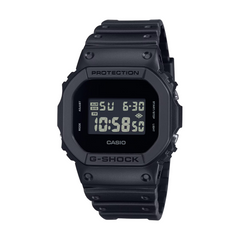 Black Casio G-Shock digital watch on a white background