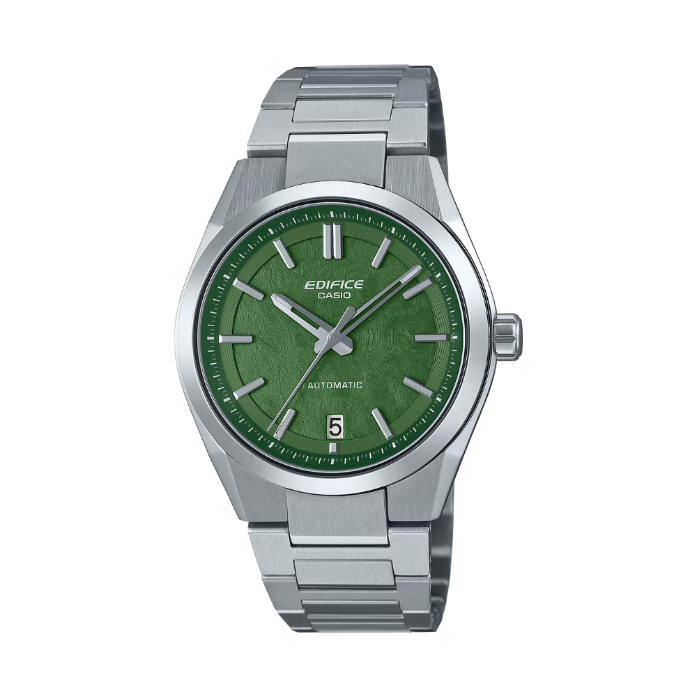 Casio Edifice EFK-100D-3ADR Men’s Watch – Green Dial, Stainless Steel Bracelet, Quartz Analog with Date – Premium Business & Everyday Style