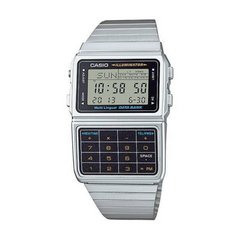 Casio digital watch with calculator on a white background