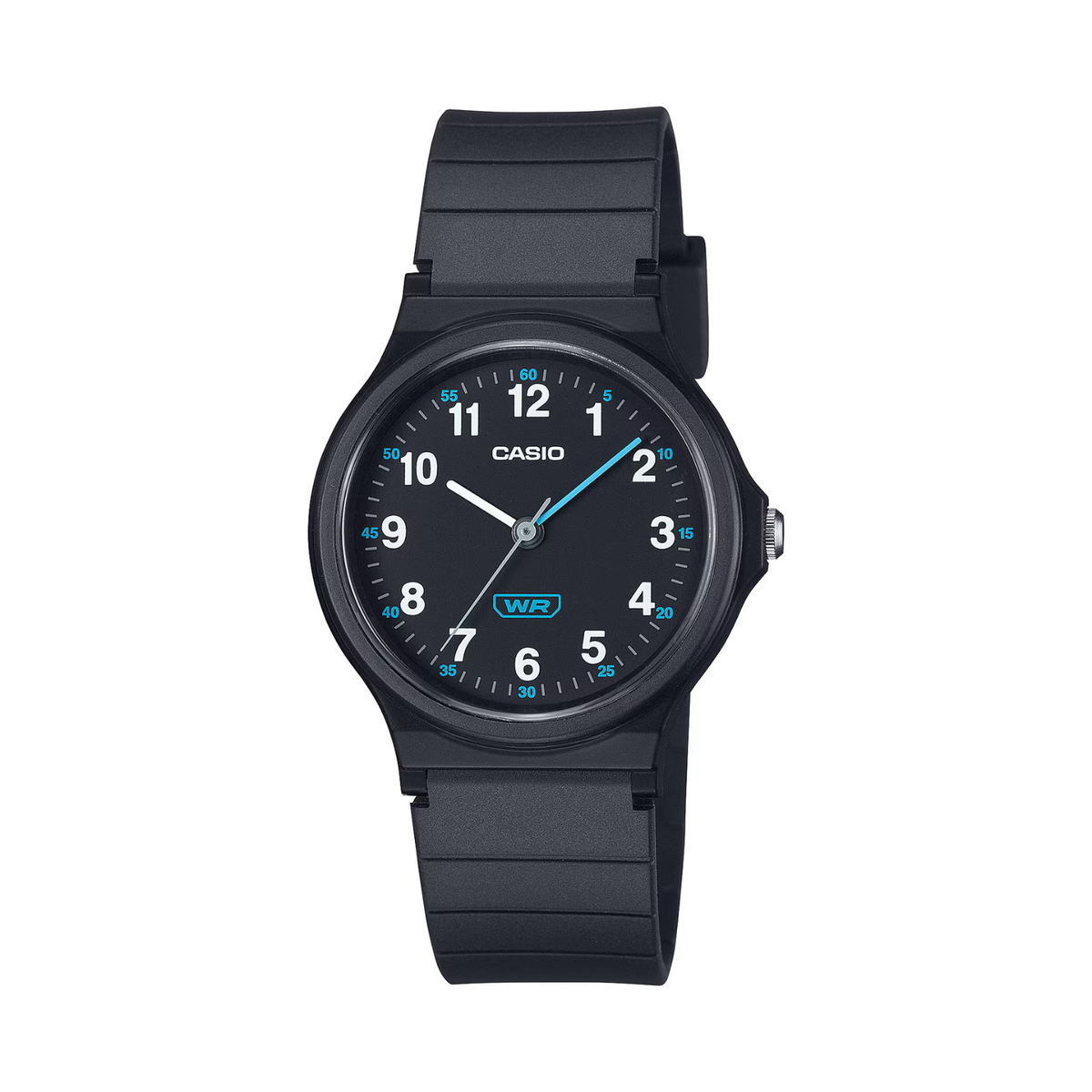 Black Casio watch on a white background