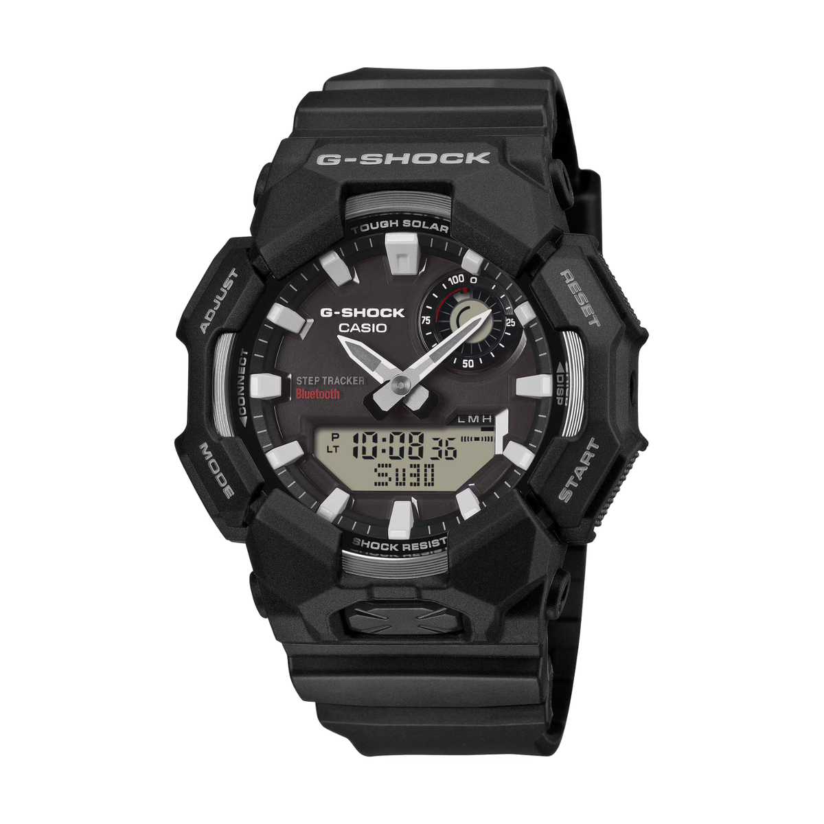 Black G-Shock Casio watch on a white background