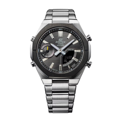 CASIO EDIFICE ECB-S10DB-1ADF Bluetooth Chronograph Watch for Men with Black Ion Plated Stainless Steel Band and Black Dial