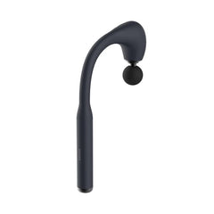Black handheld massager on a white background