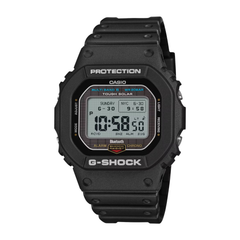 Black Casio G-Shock digital watch on a white background