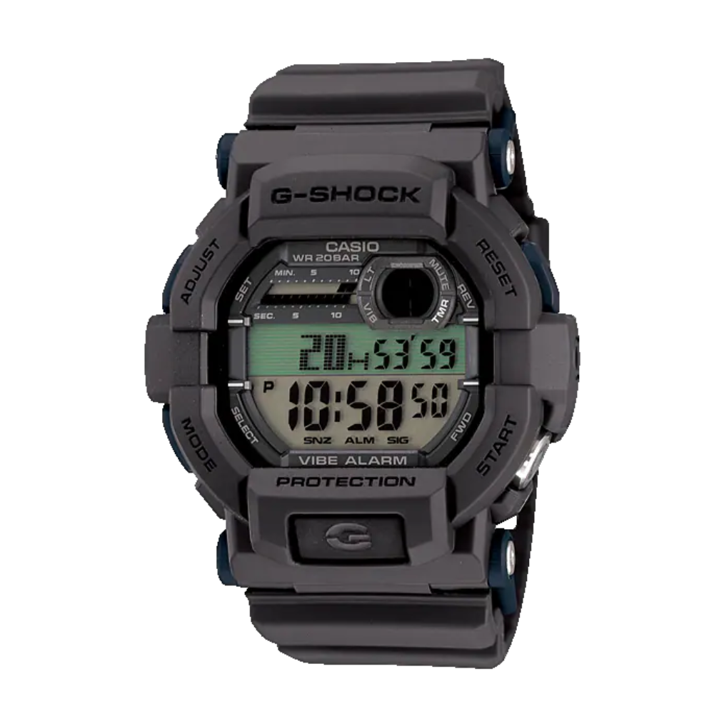 CASIO G-SHOCK GD-350-8DR Digital Men's Watch Grey Resin Strap Vibration Alarm 200M Water Resistant