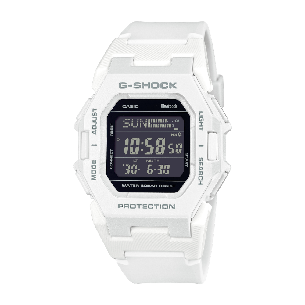 Casio G-SHOCK GD-B500-7DR Digital Watch for Men | Bluetooth Smartphone Link | Step Tracker | Shock Resistant | 200M Water Resistant | White Resin Strap