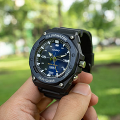 CASIO MW-620H-2AVDF Standard Analog Men’s Watch – Blue Dial, 100M Water Resistance, Luminous Hands, Date Display, Quartz Movement, Resin Case & Strap, Long Battery Life – Men’s Classic Sports Watch