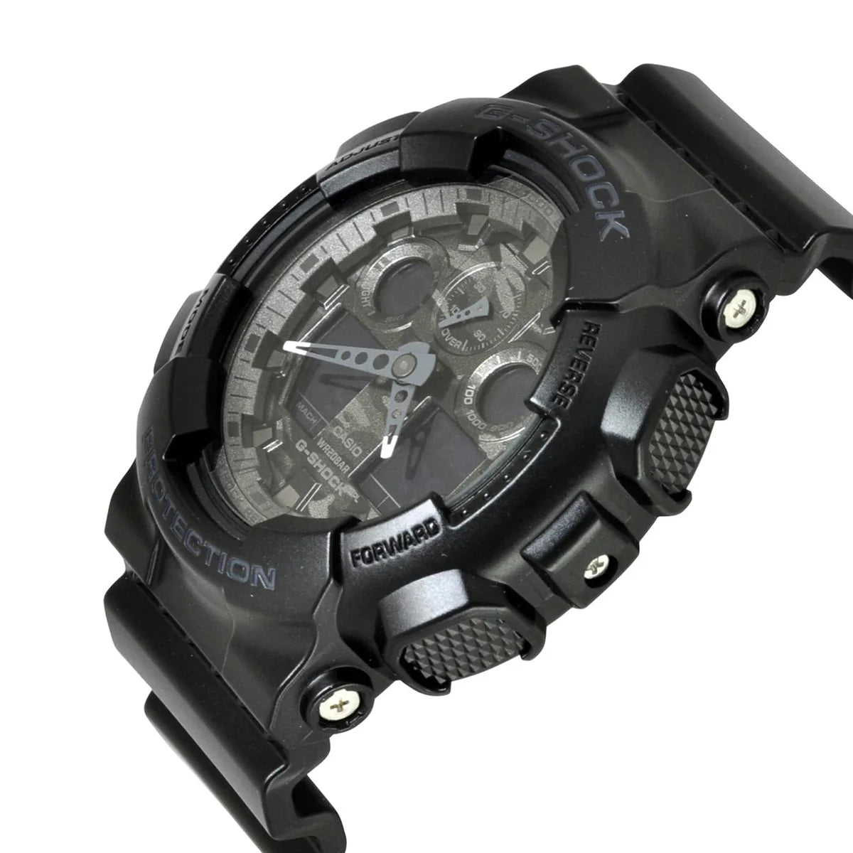 CASIO G-SHOCK GA-100CF-1ADR Analog Digital Men's Watch Black Camouflage Resin Strap 200M Water Resistant