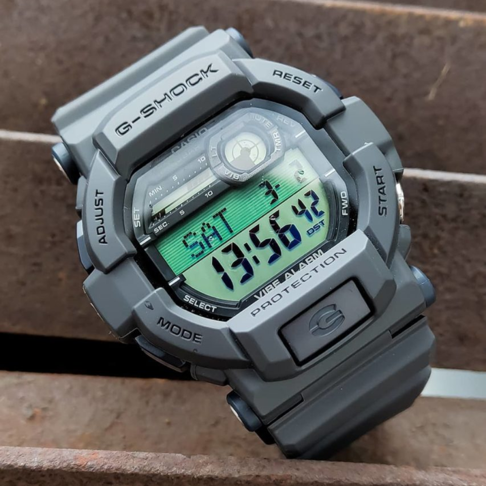 CASIO G-SHOCK GD-350-8DR Digital Men's Watch Grey Resin Strap Vibration Alarm 200M Water Resistant