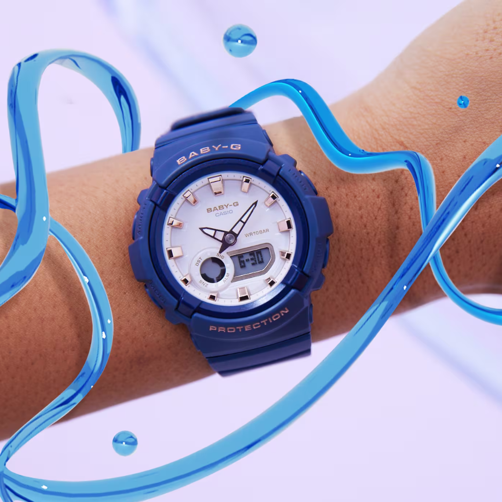 CASIO G-SHOCK BGA-280BA-2ADR – Women's Analog Digital Watch, Shock Resistant, 100M Water Resistant, LED Light, Resin Strap, Blue