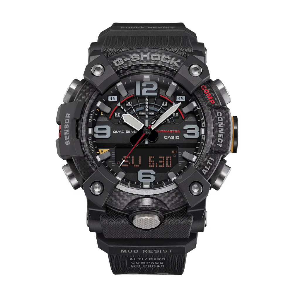 CASIO G-SHOCK GG-B100X-1ADR MUDMASTER Analog Digital Men's Watch Carbon Bezel Bluetooth Quad Sensor 200M Water Resistant