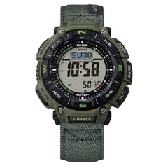 Casio PRO TREK PRG-340B-3DR Men’s Solar Triple Sensor Green Outdoor Watch, Tough Solar, 100M Water Resistant