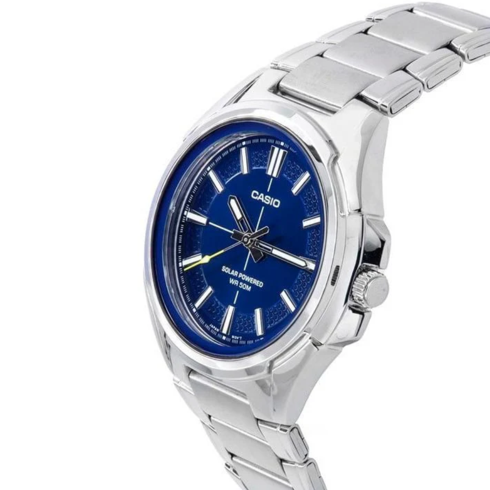 CASIO MTP-RS100D-2AVDF Men's Analog Watch – Stylish Blue Dial Stainless Steel Quartz Watch | Water Resistant & Classic Timepiece