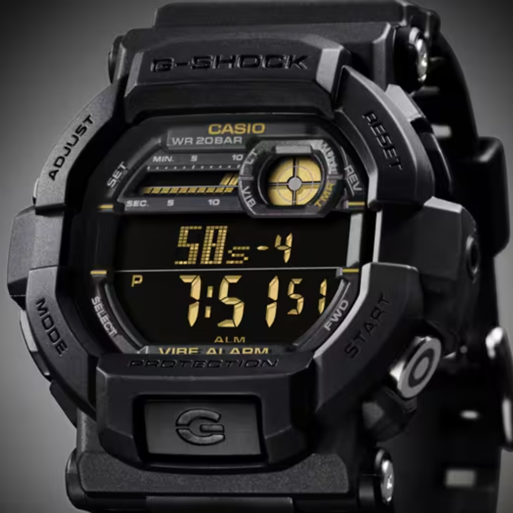 CASIO G-SHOCK GD-350-1BDR Digital Men's Watch Black Resin Strap Vibration Alarm 200M Water Resistant