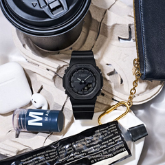 CASIO G-SHOCK GMA-P2100BB-1ADR Analog Digital Women's Watch Black Resin Strap Compact Octagonal Design 200M Water Resistant
