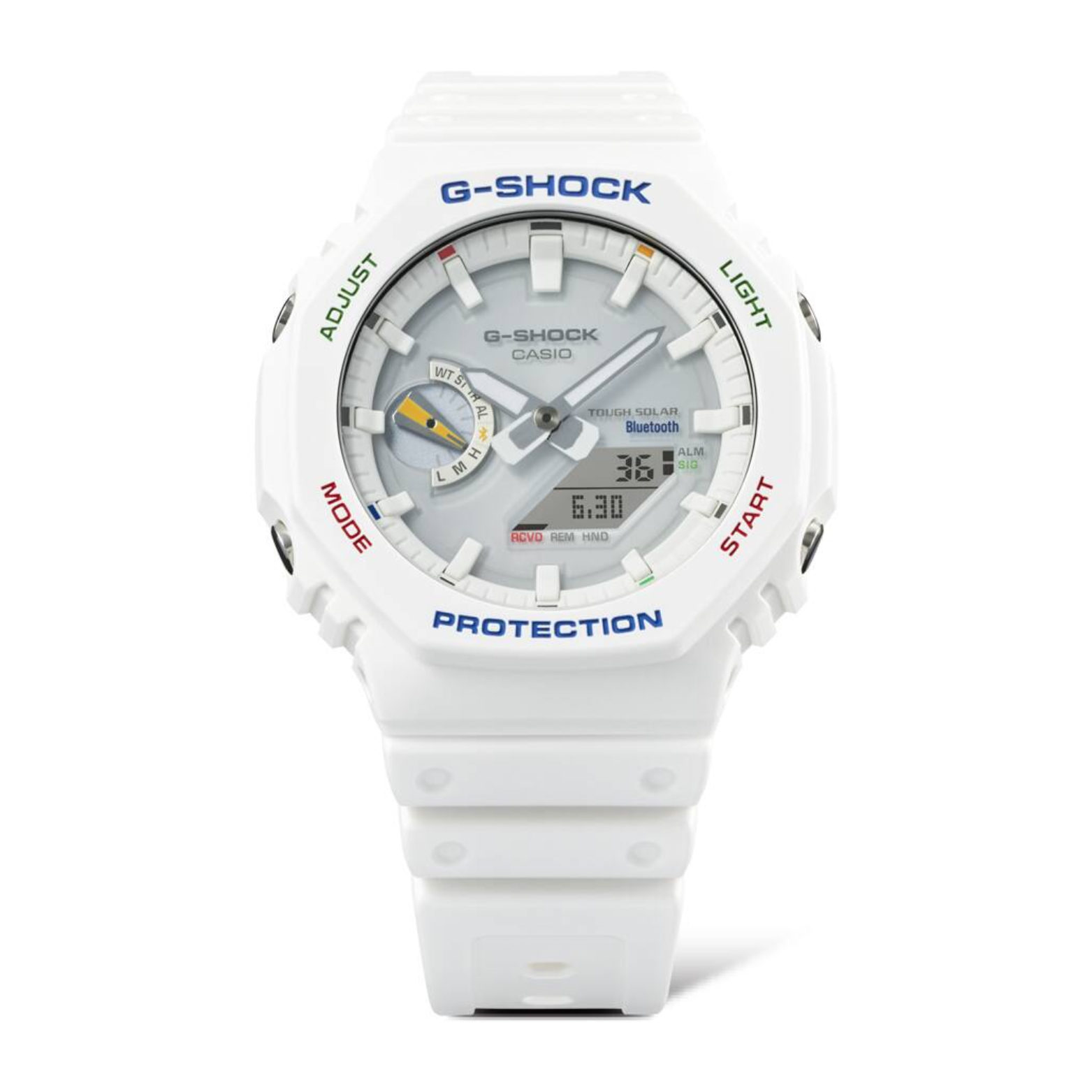 CASIO G-SHOCK GA-B2100FC-7A Analog-Digital Men’s Watch, Tough Solar, Bluetooth Connectivity, 200M Water Resistant, White Resin Strap