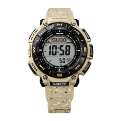 Casio Pro Trek PRG-340SC-5DR Men's Solar Outdoor Watch, Triple Sensor (Altimeter, Barometer, Compass), Bio-Based Resin Strap, Tough Solar Power, 100M Water Resistant