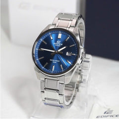 CASIO EDIFICE EFV-150D-2AVUDF Analog Watch for Men with Stainless Steel Band and Blue Dial Silver