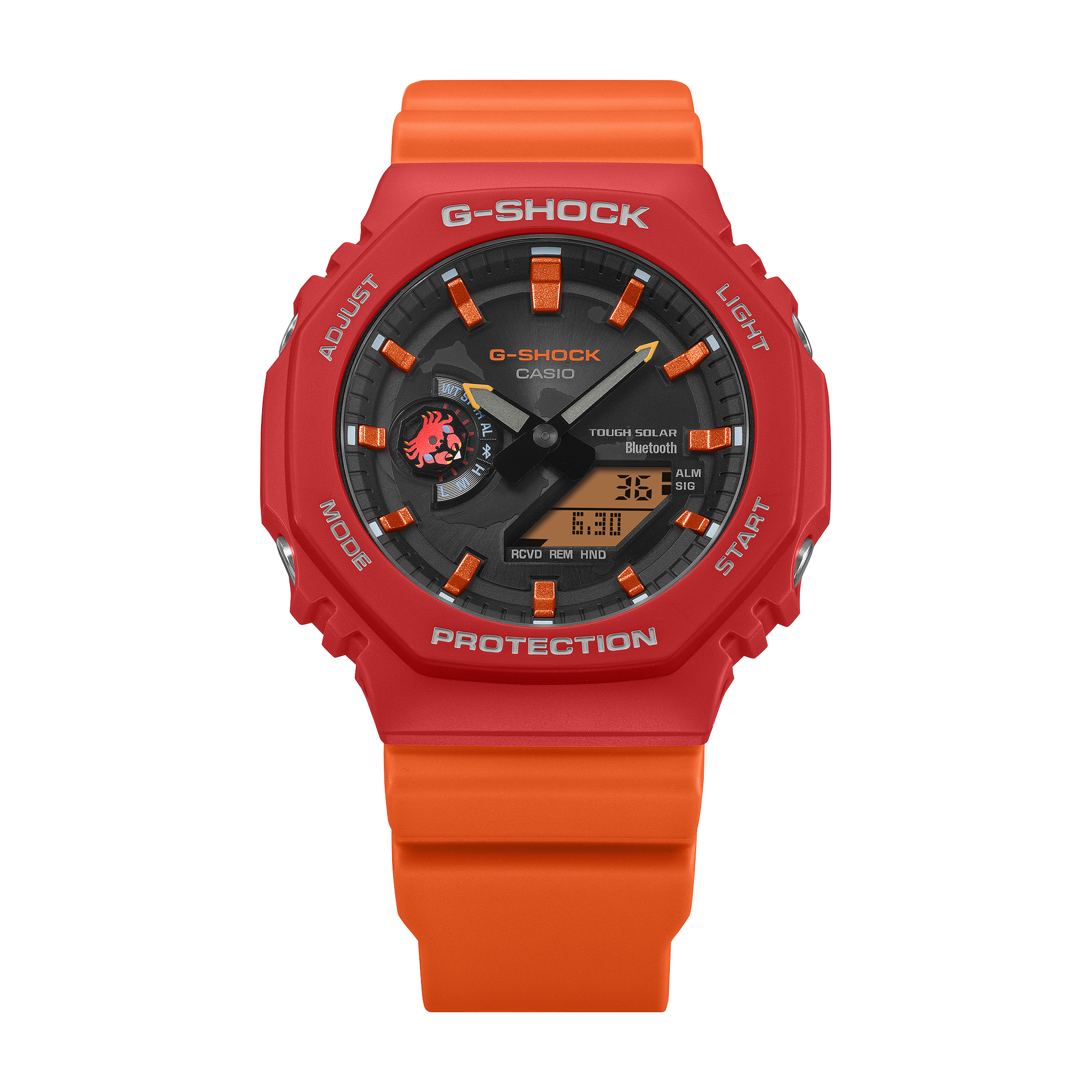 CASIO G-SHOCK GA-B2100DF-4A Analog-Digital Men’s Watch, Tough Solar, Bluetooth Connectivity, 200M Water Resistant, Red Resin Strap