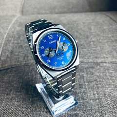 CASIO MTP-M300D-2AVDF Men's Analog Watch – Blue Dial Stainless Steel Multi-Function Quartz Watch | Elegant, Durable & Water Resistant