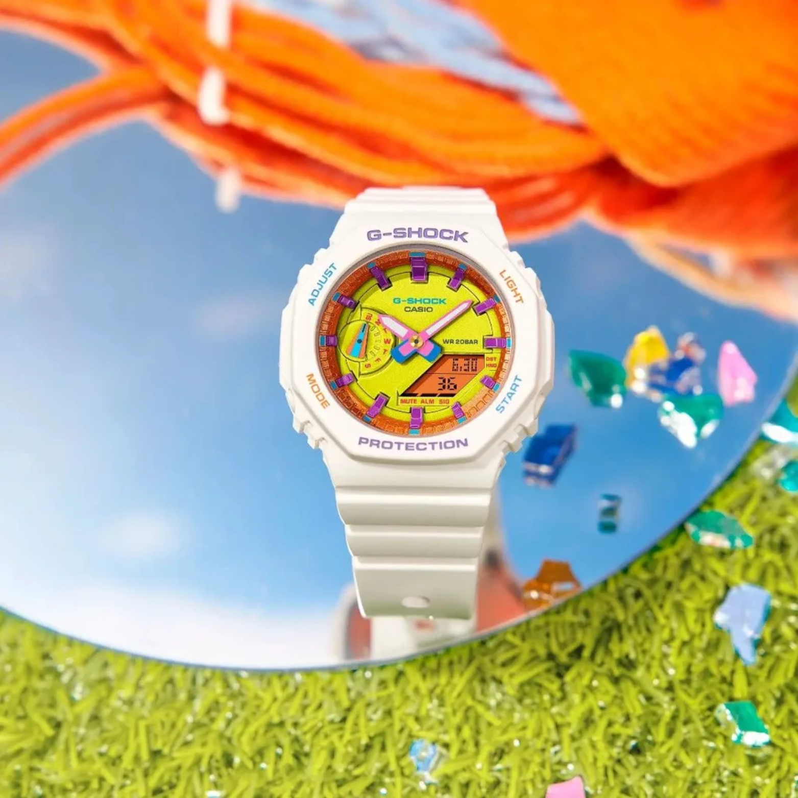 CASIO G‑SHOCK GMA‑S2100BS‑7ADR Women’s Analog‑Digital Watch – Slim Carbon Core Guard, Translucent Multi‑Color Accents, 200M Water Resistant