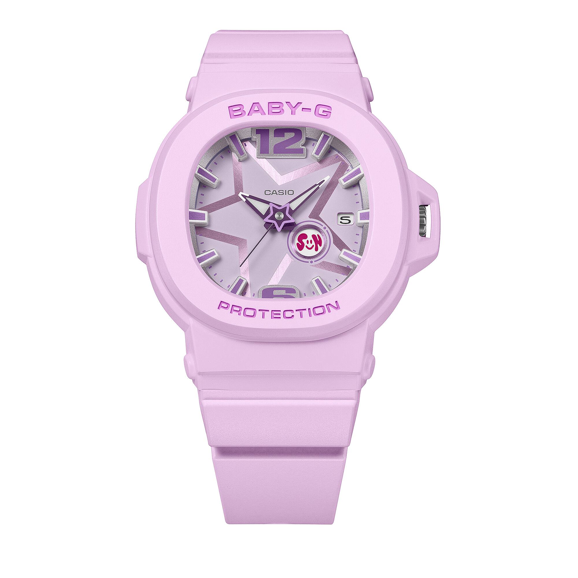 Casio BABY-G Analog Women’s Watch, Shock Resistant, 100m Water Resistant, Star Dial, Purple, BGA-10D-6A