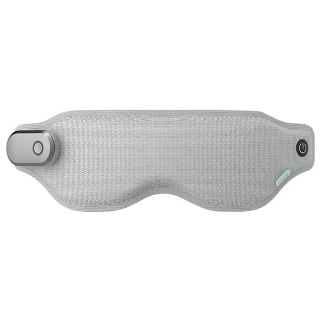 Gray sleep mask with control buttons on a white background