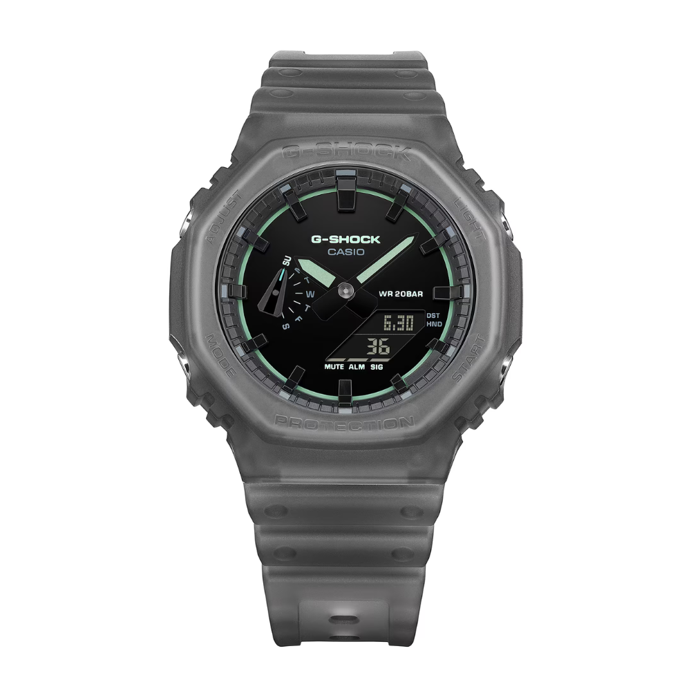 CASIO G-SHOCK GA-2100K-1ADR Analog Digital Men's Watch Black Resin Strap 200M Water Resistant