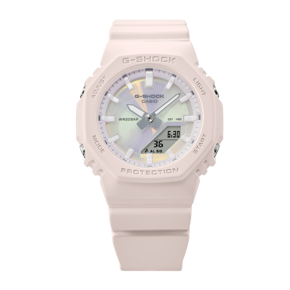 CASIO G-SHOCK GMA-P2100PC-4ADR Analog Digital Women's Watch Pink Resin Strap Compact Octagonal Design 200M Water Resistant