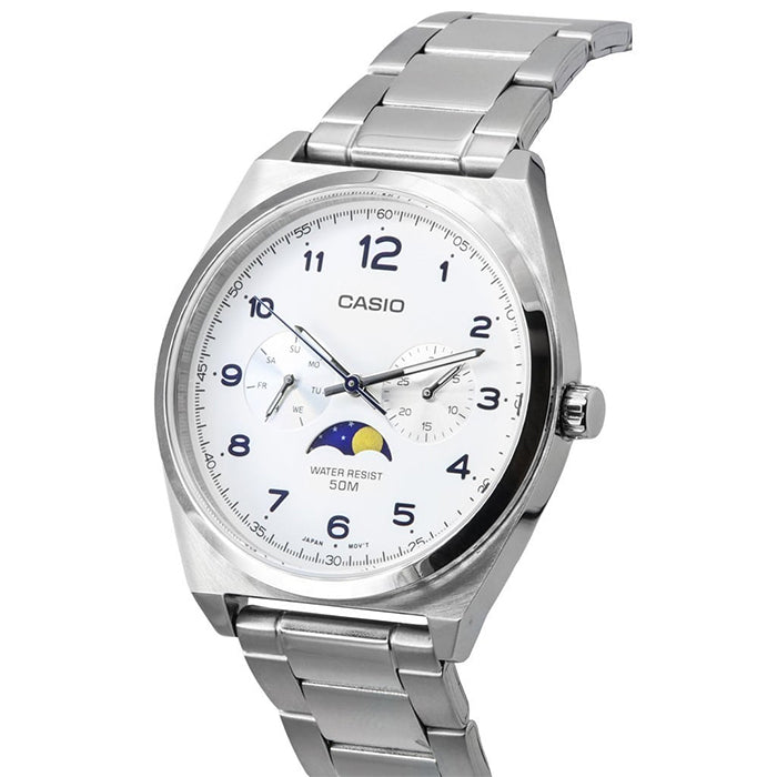 CASIO MTP-M300D-7AVDF Men's Analog Watch – Silver Stainless Steel Multi-Dial Quartz Watch | Elegant, Water Resistant & Durable