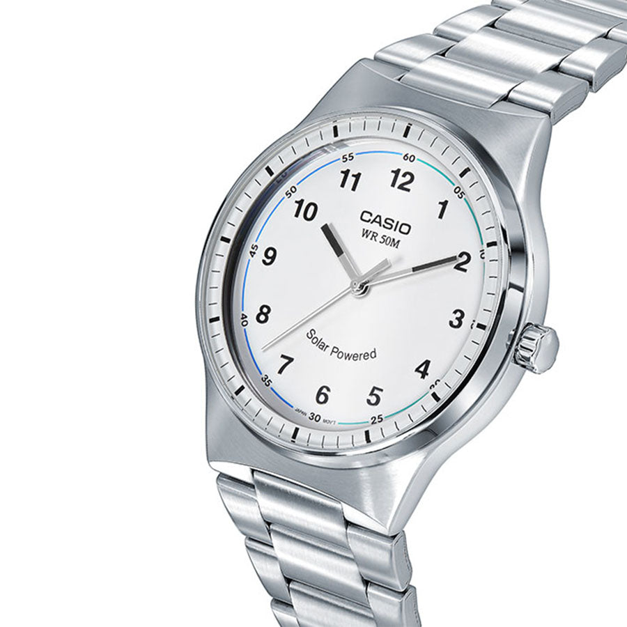 CASIO MTP-RS105D-7BVDF Men's Analog Watch – Elegant Silver Stainless Steel Quartz Timepiece | Water Resistant & Classic Design