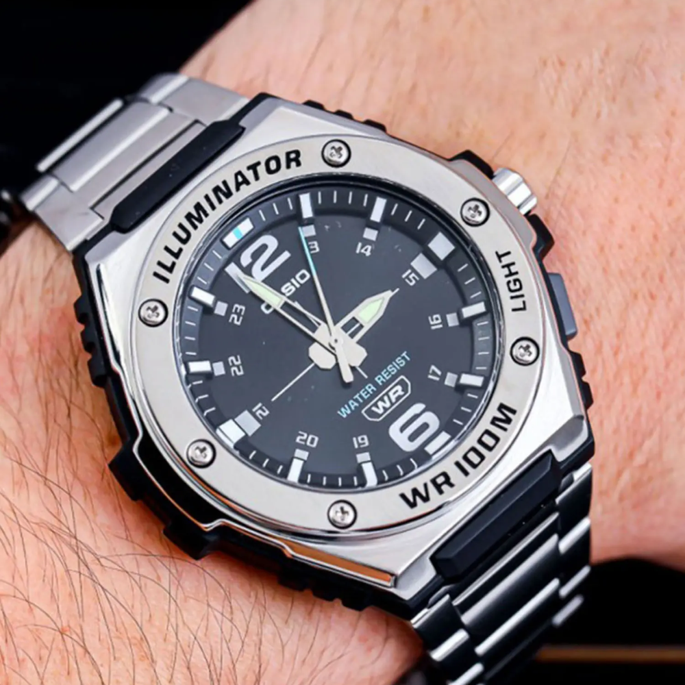 CASIO MWA-100HD-1AVDF Men's Analog Watch – Stylish Stainless Steel, LED Light, Water Resistant, Long Battery Life