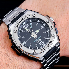 CASIO MWA-100HD-1AVDF Men's Analog Watch – Stylish Stainless Steel, LED Light, Water Resistant, Long Battery Life