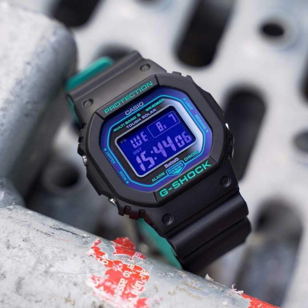 Casio G‑Shock GW‑B5600BL‑1DR (Black/Blue) – Bluetooth Tough Solar Square Men’s Digital Watch