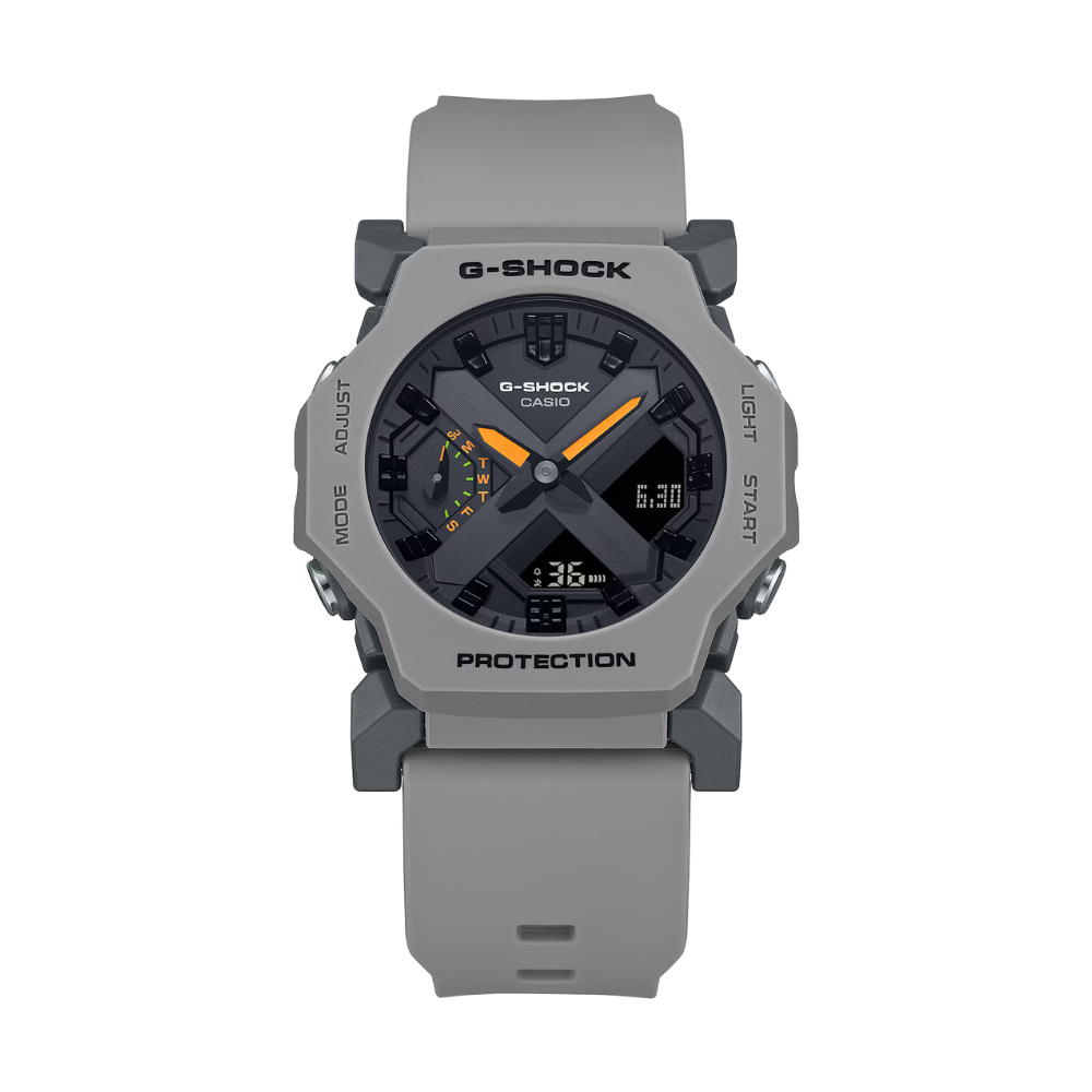 CASIO G-SHOCK GA-2300-8A Men's Analog-Digital Watch – Slim Design, Shock Resistant, 200M Water Resistant, Carbon Core Guard, Gray