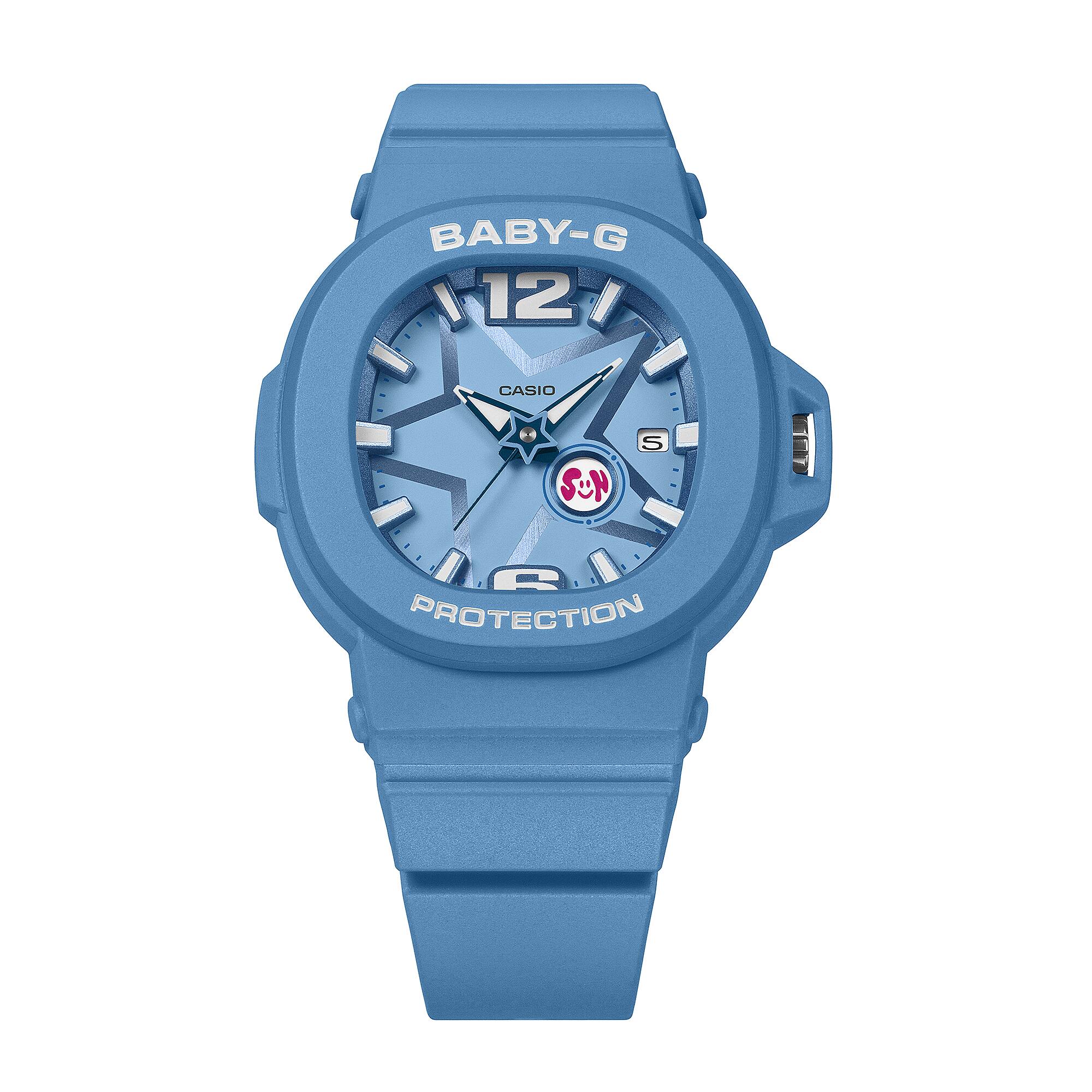 Casio BABY-G Analog Women’s Watch, Shock Resistant, 100m Water Resistant, Star Dial, Blue/Light Blue, BGA-10D-2A2