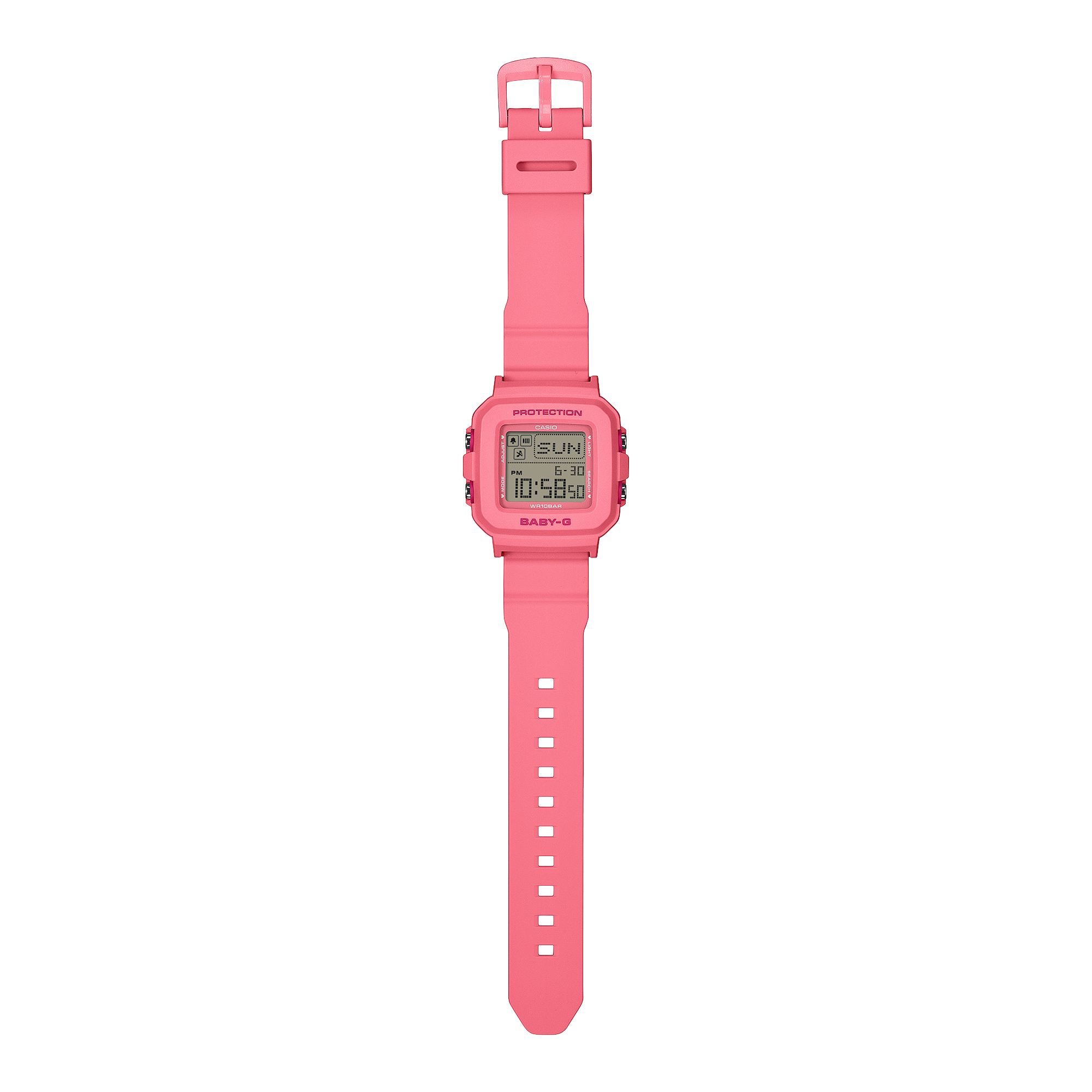 Casio G-SHOCK BABY-G+PLUS Digital Women’s Watch with Heart-Shaped Holder, Shock Resistant, 100m Water Resistant, Pink, BGD-10KH-4D