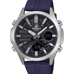 Casio Edifice EFV-C120P-1A2DF Men’s Multi-Function Watch – Black Dial with Blue Accents, Black Resin Strap, Sporty Durable Design